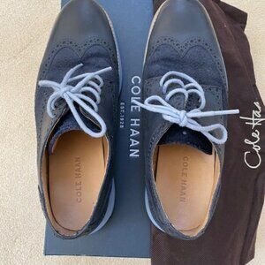 Cole Haan LunarGrand Wingtip Oxfords. Dark blue color. US Size 7 ½